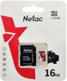 Карта памяти microSDHC UHS-I U1 NETAC P500 Eco 16 ГБ, 90 МБ/с, Class 10, NT02P500ECO-016G-R,  1 шт., с адаптером