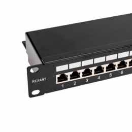 Rexant 02-0054 Панель коммутационная наборная 19", 1U, 24 порта, STP PRO