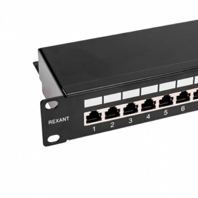 Rexant 02-0054 Панель коммутационная наборная 19", 1U, 24 порта, STP PRO