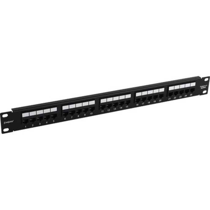 Патч-панель ExeGate EPP-19-25-6P4C-C2 телефонная (19", 1U, 25 port, RJ-12 6P4C, RoHS, Black, RTL) EX281084RUS