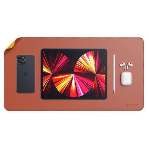 Коврик Satechi Dual Side ECO-Leather Deskmate. Цвет: Желтый/оранжевый ST-LDMYO