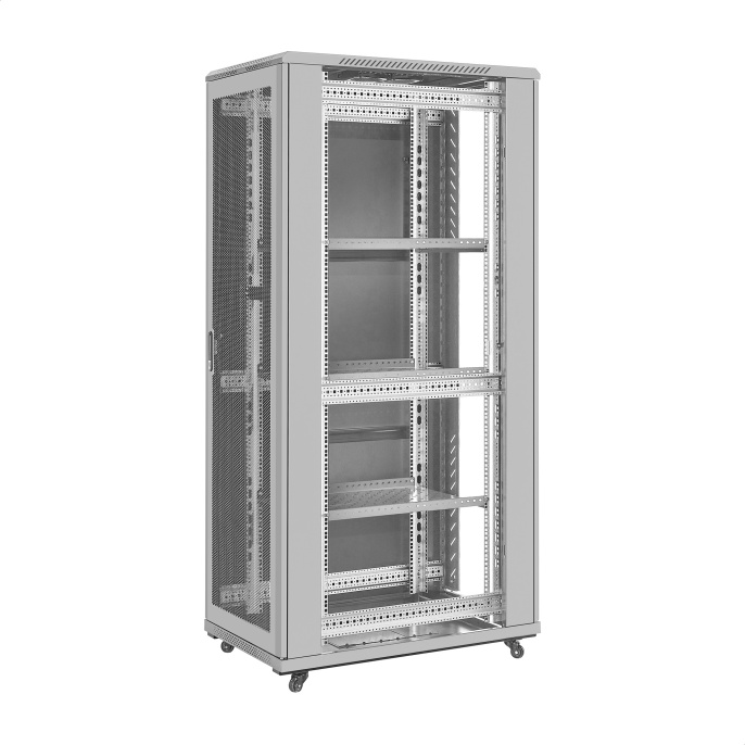 Шкаф телекоммуникационный 19" напольный 42U ExeGate EC-FS-42U.600.800.G.V.GREY (19”, 42U, 600x800x2054mm (ШхГхВ), передняя дверь закаленное стекло, задняя перфорированная дверь, съемные боковые панели, пыле- и влагозащита IP20, (EX300276RUS)