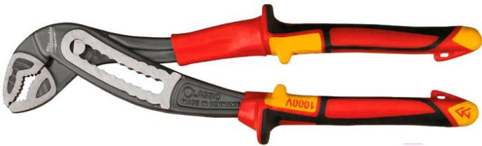 Ключ трубный Milwaukee VDE 240мм 4932464574 диэлектрический, длина: 240 мм, максимальный диаметр трубы: 50 мм, материал: сталь