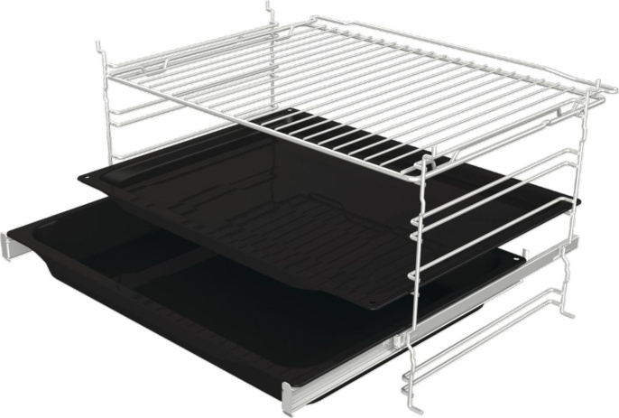 Духовой шкаф электрический Gorenje BOSB6737E06X,  77л,  дверца с 2 стеклами,  нержавеющая сталь/черный