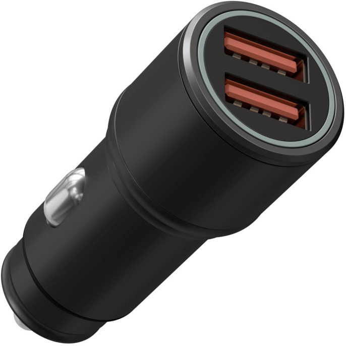 Автомобильное зарядное устройство Wiiix UCC-4-2-05-96,  2xUSB-A,  12Вт, 3A, черный
