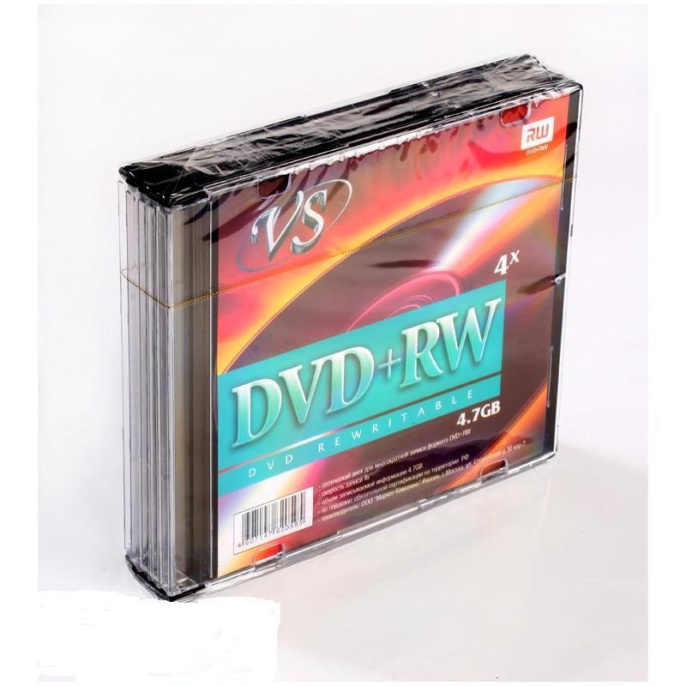 Диск DVD+RW VS 4,7 Gb 4x, Slim Case 620618