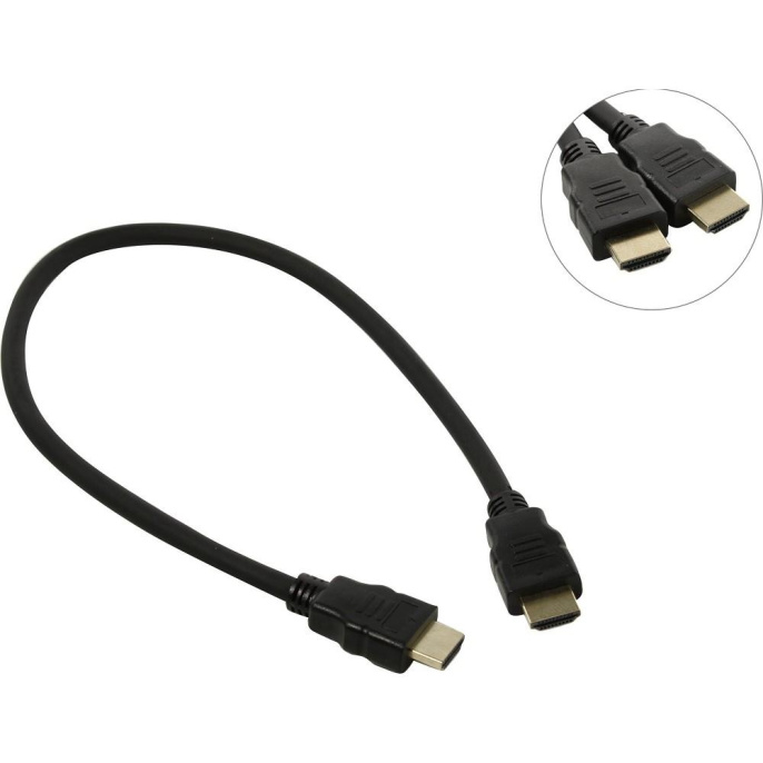 Кабель HDMI ExeGate EX-CC-HDMI2-0.5 (19M/19M, v2.0, 0,5м, 4K UHD, Ethernet, позолоченные контакты) EX287728RUS
