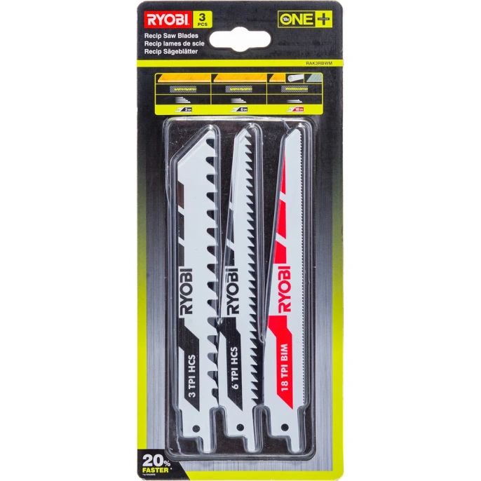 Набор полотен для сабельной пилы 3 шт Ryobi 5132002813