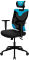 Кресло игровое Aerocool Guardian, экокожа/сетка, до 150кг, мультиблок, регулируемые 2D подлокотники, черный/голубой