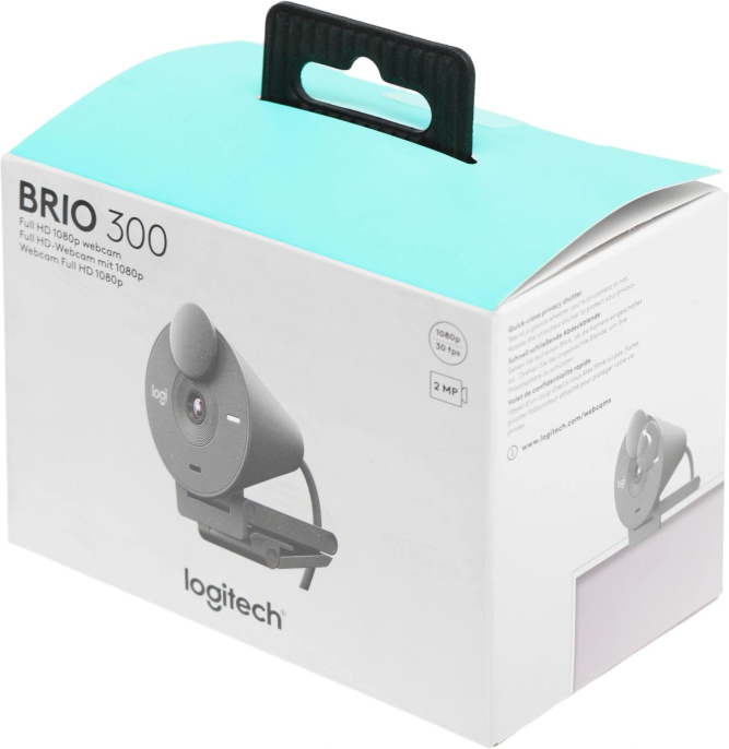 Web-камера Logitech HD Webcam Brio 300,  черный/черный [960-001438]