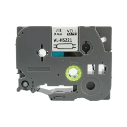 Термоусадочная трубка Vell HSE-221 Brother HSE 221, 8,8 мм, черный на белом PT 1010/1280/D200/H105/D600/E300/P700/E550/9700 319992