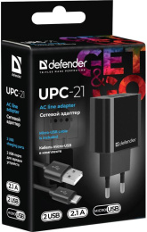 Адаптер питания UPC-21 5V/2.1A 2XUSB 83581 DEFENDER