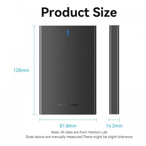 Внешний корпус Vention для HDD/SSD 2.5" USB 3.0 Mirco-B Черный (KPAB0)