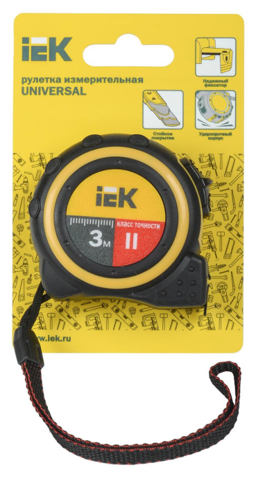 Рулетка строительная IEK Universal,  3м x16мм [tir10-1-003]