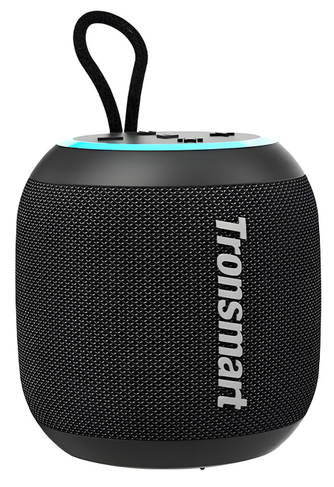 Портативная колонка Tronsmart T7 Mini Black 15W ультракомпактная и портативная, детализированное аудио со сбалансированными басами, Bluetooth 5.3, IPX7 водонепроницаемость, разные режимы подсветки, беспроводная стереофоническая связь, батарея: 2500mAh, в