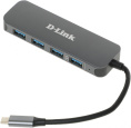 Разветвитель USB-C D-Link DUB-2340 4порт. черный DUB-2340/A1A