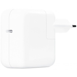 Зарядное устройство для MacBook Apple 30W USB-C Power Adapter A2164 (MY1W2ZM/A) (сетевое зарядное для телефонов/для планшетов/для ноутбуков, разъем подключения отсутствует (нужен кабель), выходная мощность 30 Вт, быстрая зарядка)