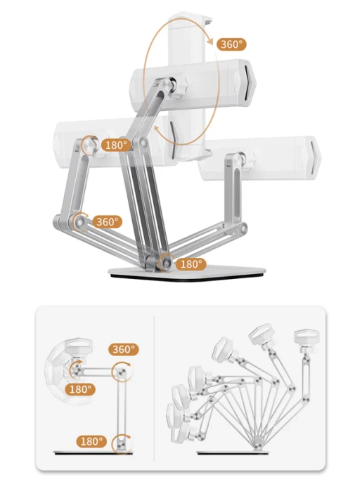 Регулируемая эргономичная подставка CABLETIME CS22S (CT-PS03-AS) – складная, устойчивая для планшетов/смартфонов 5-14 дюймов