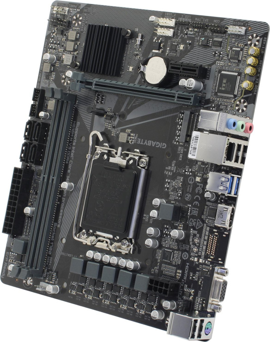 Материнская плата Gigabyte H610M H V3 DDR4 Soc-1700 H610 PCI-Ex16 PCI-Ex1 M.2 2xDDR4 3200MHz VGA+HDMI mATX RTL