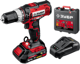 Дрель-шуруповерт Зубр ДШЛ-145-21, 2Ач,  с одним аккумулятором