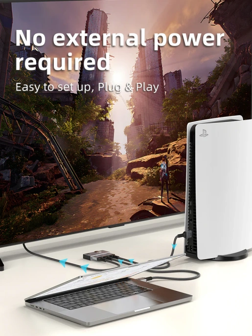 Переключатель CABLETIME CP37G (CT-HS4K2-AG) 2-в-1, HDMI 2.0, 4K60 Гц, космический серый