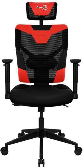 Кресло игровое Aerocool Guardian, экокожа/сетка, до 150кг, мультиблок, регулируемые 2D подлокотники, черный/красный