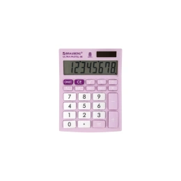 Настольный компактный калькулятор BRAUBERG ULTRA PASTEL-08-PR 154x115 мм, 8 разрядов, сиреневый, 250516