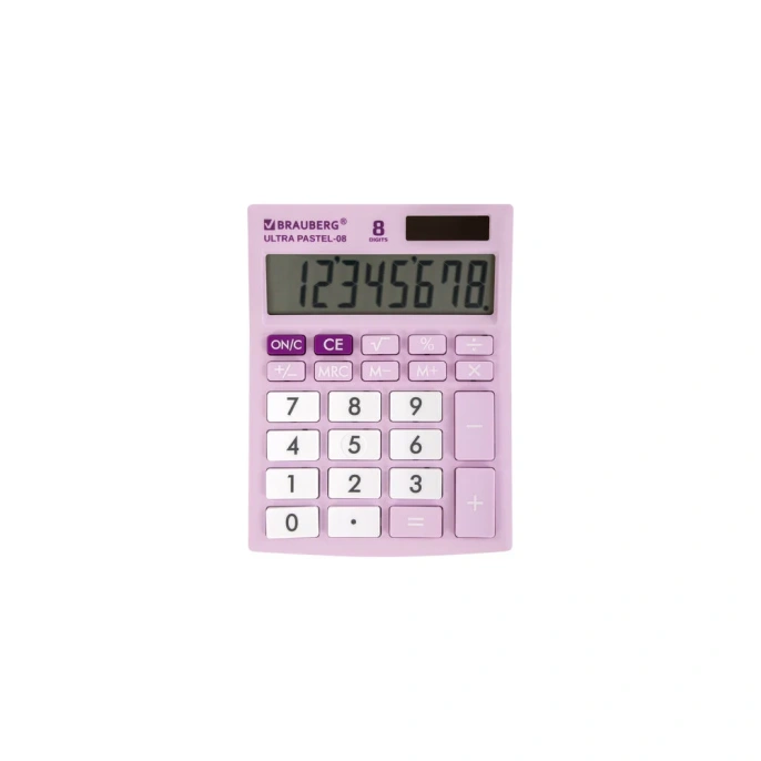 Настольный компактный калькулятор BRAUBERG ULTRA PASTEL-08-PR 154x115 мм, 8 разрядов, сиреневый, 250516