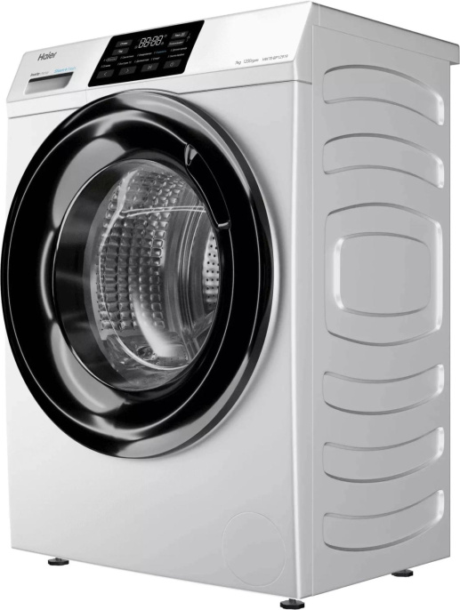 Стиральная машина узкая HAIER HW70-BP12919, с фронтальной загрузкой, 7кг, 1200об/мин, с паром, инверторная