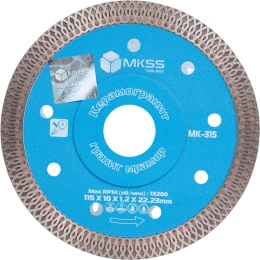 Диск алмазный по керамограниту X-type MKSS Toolbox MK-315 115x1.2x10x22.23мм MK31500115