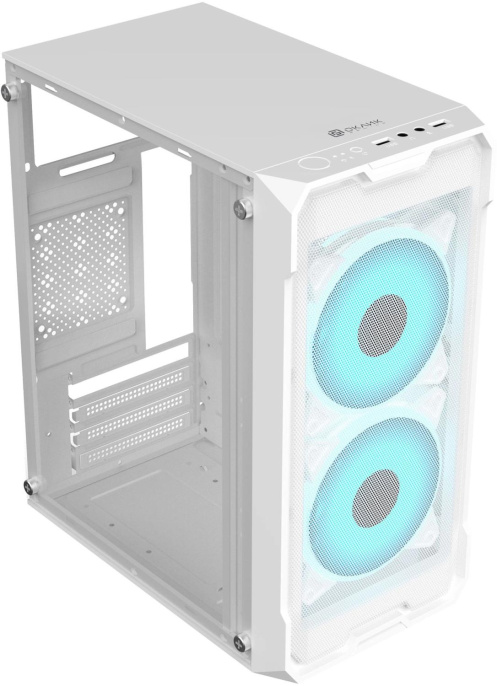 Корпус mATX Oklick OCC-MN302F, Mini-Tower, без БП, белый