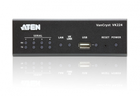 Блок расширения последовательных портов Aten VK224 VK224-AT 4хRS-232/422/485, скорость: 300-115200 бит/с, 8 бит данных по умолчанию , 1 x RJ-45 10/100Base-T