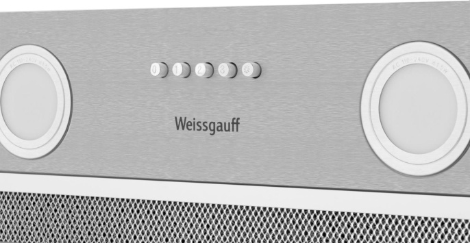 Вытяжка встраиваемая Weissgauff Box 455 Inox нержавеющая сталь управление: кнопочное 1 мотор