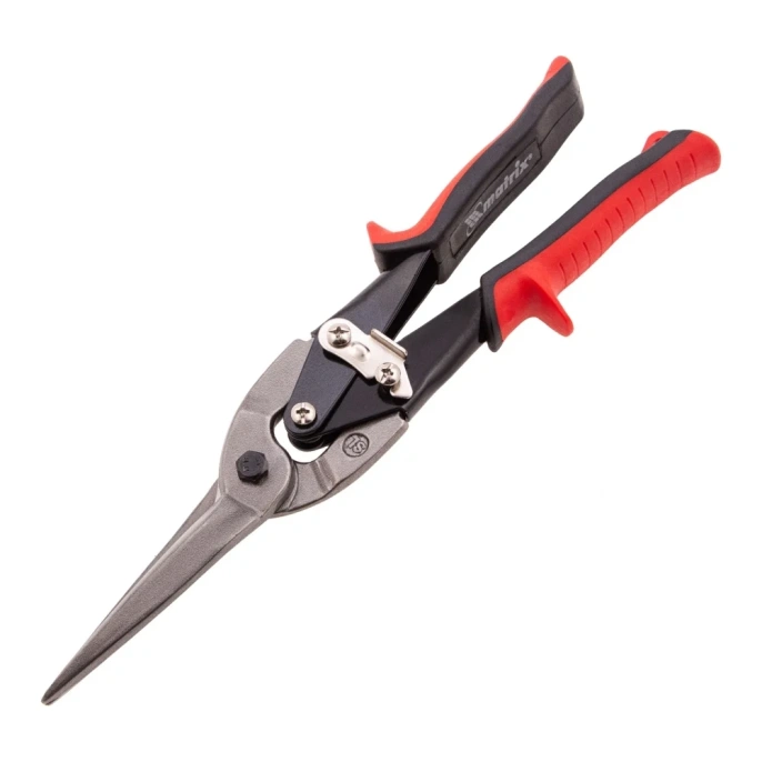 Ножницы по металлу MATRIX, удлиненные, 285 мм, пряморежущие, обрезиненные рукоятки 78341