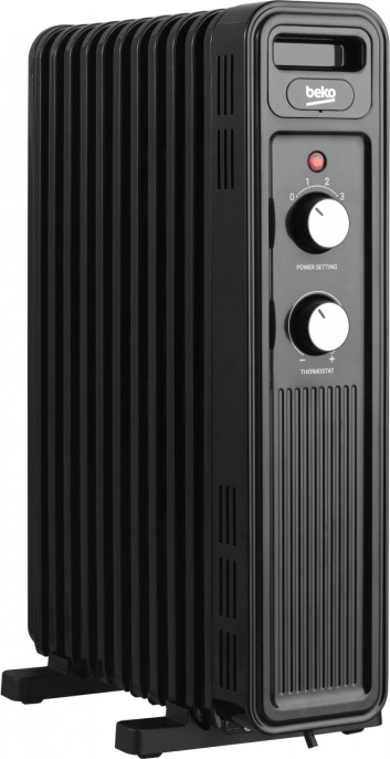 Масляный радиатор Beko Winter Range RHO 7323 B, с терморегулятором, 2300Вт, 11 секций, 3 режима, черный