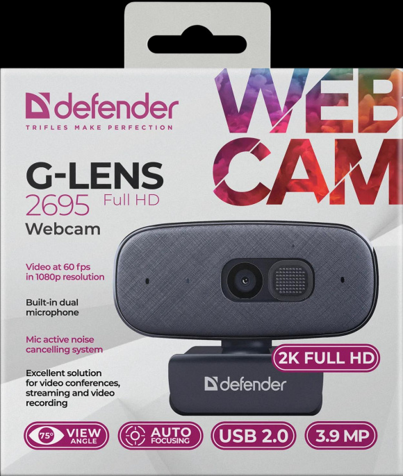Web-камера Defender G-Lens 2695,  черный [63195]