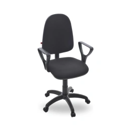 Кресло офисное Фабрикант Ткань, Мебельная, ТК-1 черный, г/п 140, ПВМ, PL 600, гольф, ролик Престиж кресло 4610018461425
