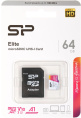 Карта памяти microSDXC UHS-I U1 Silicon Power Elite 64 ГБ, 100 МБ/с, Class 10, SP064GBSTXBV1V20SP, 1 шт., переходник SD