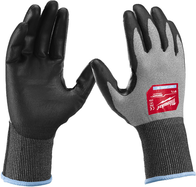 Перчатки Milwaukee Hi-Dex 2/B 10/XL (4932480494) (защитные, 18 класс вязки, для погрузочно-разгрузочных работ или легких строительных работ, полиуретановое покрытие)