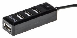 Хаб разветвитель Buro BU-HUB4-0.5L-U2.0, черный