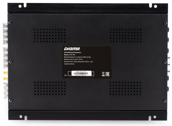 Усилитель автомобильный DIGMA DCP-400, черный