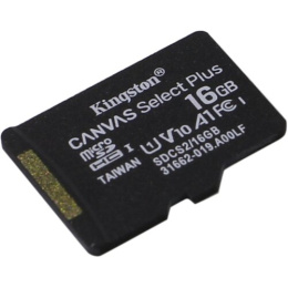 Карта памяти microSDHC Kingston SDCS2/16GBSP 16Gb Canvas Select Plus UHS-I U1 A1 + ADP 100/10 МБ/с