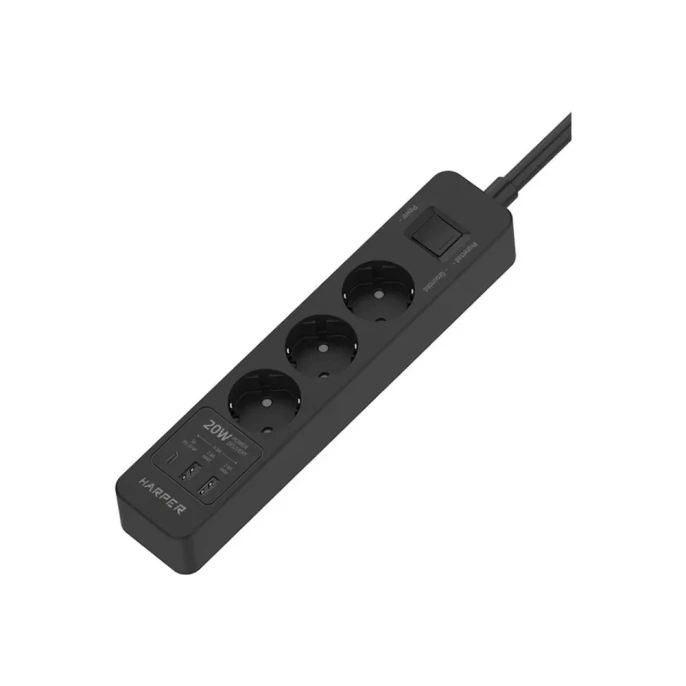 Сетевой фильтр Harper удлинитель UCH-440 Black PD3.0 H00003203