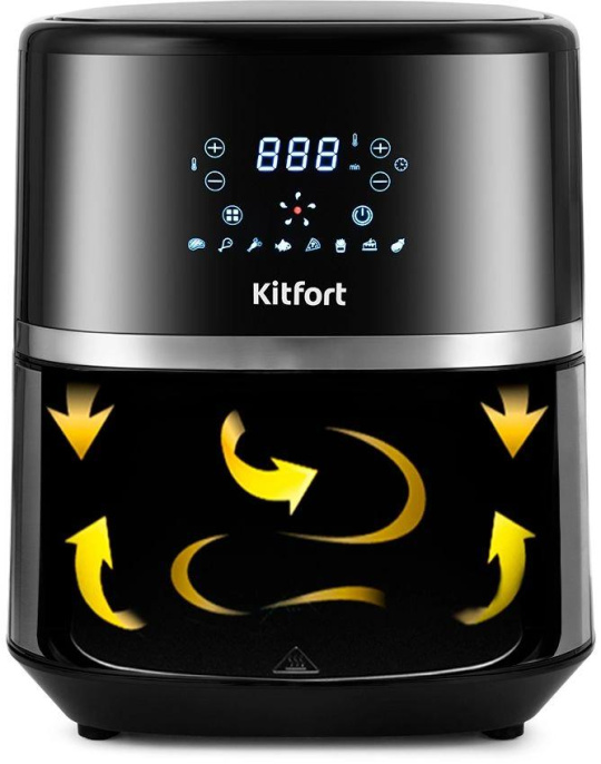 Аэрогриль Kitfort КТ-2221 3.3л 1500Вт черный/серебристый