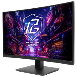 Монитор 27" ASRock Phantom Gaming PG27QRT1B Black VA, 2560x1440, 2xHDMI+DP, 1 ms, 178°/178°, 300 cd/m, 180Hz, HDR400