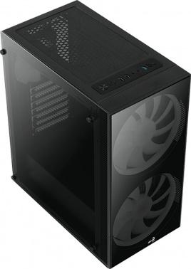 Корпус ATX Aerocool Python-G-BK-v1, Midi-Tower, без БП, черный