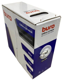Кабель сетевой Buro BU-CCA-050-100m UTP, кат.5E, 100м, 4 пары, 0.50мм, алюминий омедненный, одножильный, серый