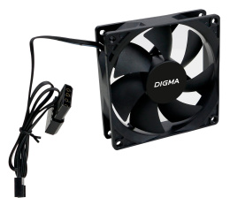 Вентилятор Digma DFAN-90 90мм, 3-pin, от БП:4-pin Molex , 1800об/мин, 23 дБ, черный, Ret