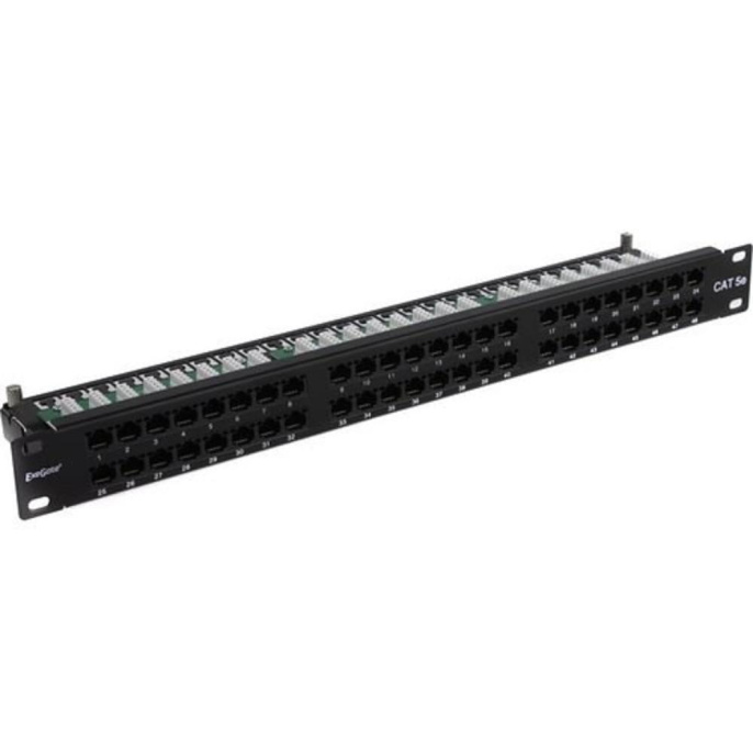 Патч-панель ExeGate EPPHD-19-48-8P8C-C5e-110D (19", UTP, 48 port, cat.5e, KRONE&110(dual IDC), 1U, RoHS, с кабельным органайзером, Black, RTL) EX281081RUS