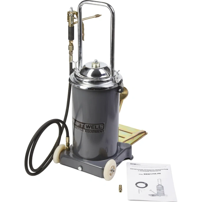 Нагнетатель солидола с ножным приводом KraftWell 15 л KRW1798.FN